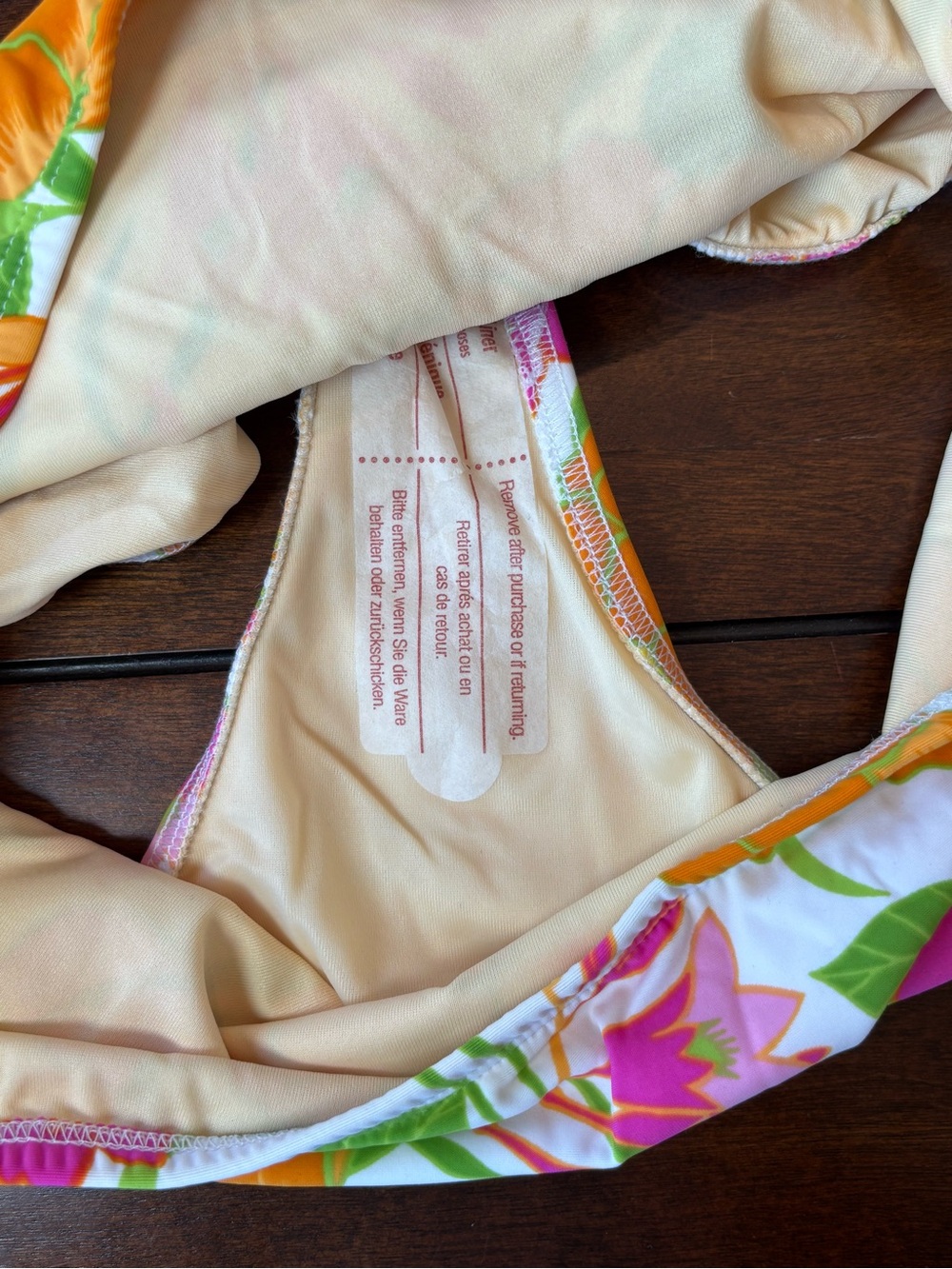 NEW! Lands’ End Tankini Swimsuit Set Floral White Orange Pink Size 16 Long - Picture 8 of 12